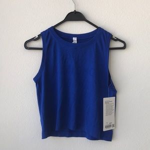 Breeze By Muscle Crop Tank in Wild Bluebell